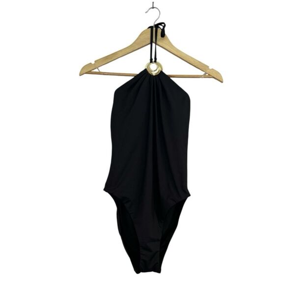 Sunshine 79 Sunshine Solids High Neck Black One Piece, Size 6 - Picture 5 of 12